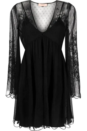 Twin-Set Layered lace flared dress