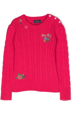 Ralph Lauren Embroidered cable-knit jumper