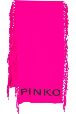 Pinko Logo-print fringe-detailing scarf