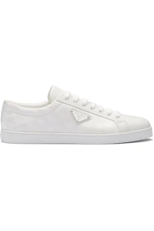 Prada Triangle-logo lace-up sneakers