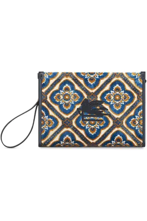 Etro Logo-embroidered jacquard makeup bag