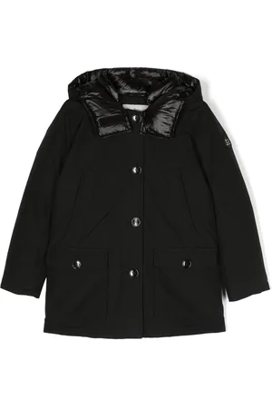 Woolrich Logo-patch single-breasted coat