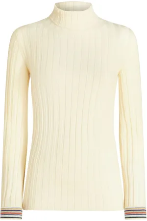 Etro Ribbed-knit striped-edge jumper