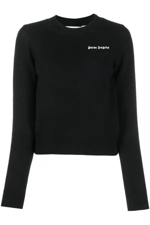 Palm Angels Logo-embroidered ribbed-knit jumper