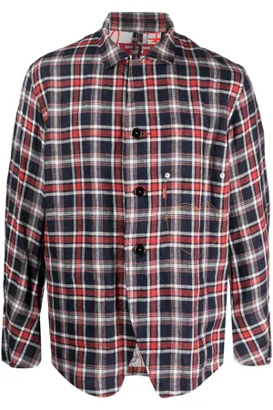 Eleventy Check-print Buttoned-pocket Relaxed-fit Cotton Overshirt for Men