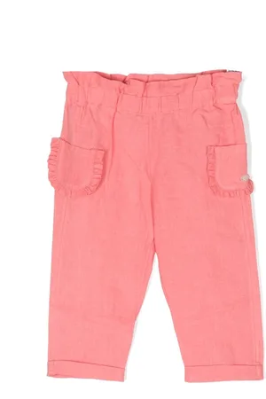 Tartine Et Chocolat Ruffled-detailing linen trousers