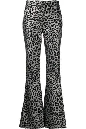 GENNY Leopard-print flared trousers