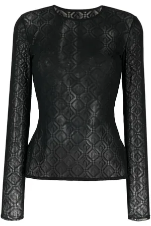 Marine Serre Second Skin mesh jacquard top