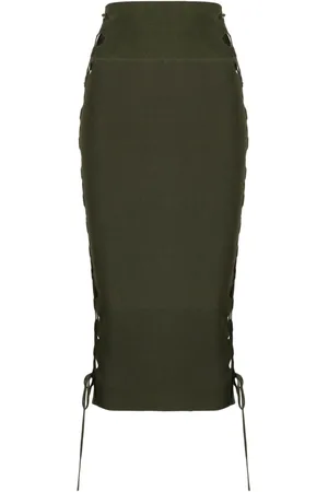 MONSE Lace-up detailed knitted skirt