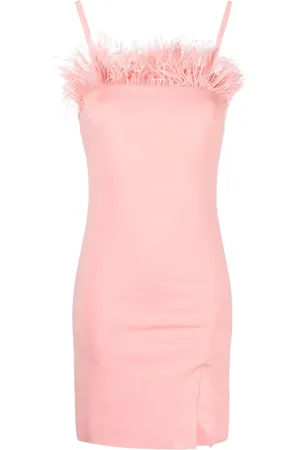 Twin-Set Feather-trim fitted minidress