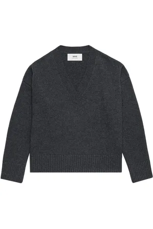 Ami V-neck elbow patches jumper