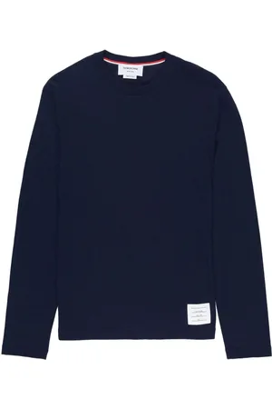 Thom Browne Logo-patch long-sleeve wool T-shirt