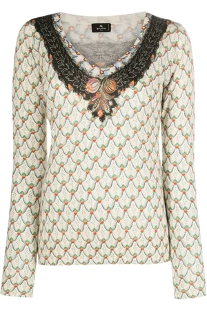 Etro Floral-print knitted top