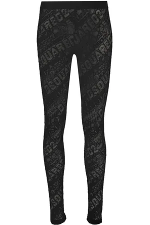 Dsquared2 Logo-embroidered lace leggings