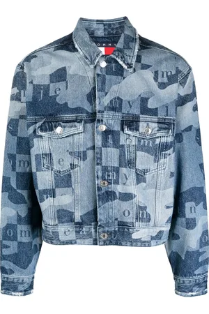 Tommy Hilfiger, Jackets & Coats, Tommy Hilfiger All Over Monogram Logo Denim  Jacket
