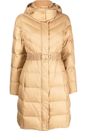 Twin-Set Hooded belted puffer coat