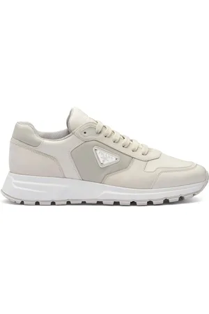 Prada Triangle-logo leather sneakers