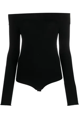 Twin-Set Logo-plaque off-shoulder bodysuit