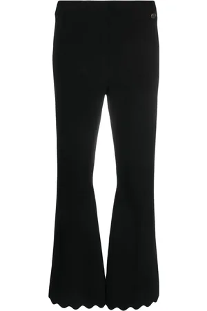 Twin-Set Flared scallop-trim trousers