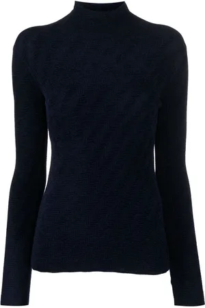Emporio Armani Chevron-pattern high-neck jumper