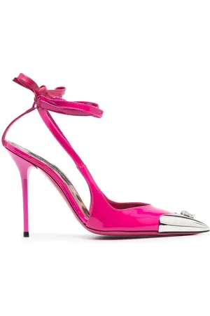 Philipp Plein Crystal Skull 105mm leather pumps
