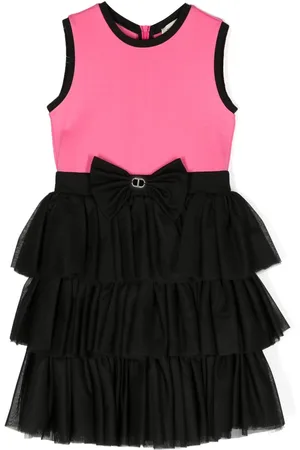 Twin-Set Bow-detail ruffled midi dress