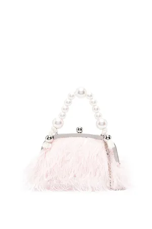 MONNALISA Feather-detailing clutch bag