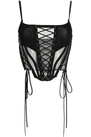MONSE Lace-up sheer bustier top