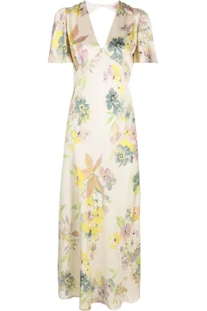 Twin-Set Floral-print satin maxi dress