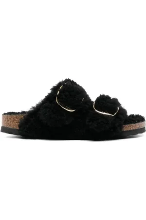 Birkenstock Arizona Shearling big-buckle Sandals - Farfetch