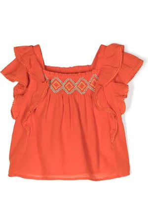Ralph Lauren Embroidered ruffled blouse