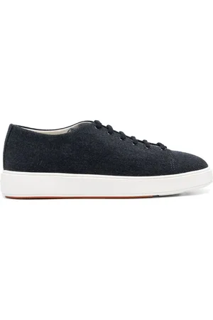 santoni Logo-patch lace-up sneakers