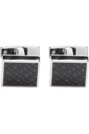 Boss monogram-pattern Square Cufflinks - Silver