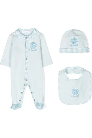 Roberto Cavalli Junior embroidered-logo babygrow set - White