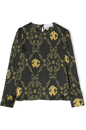 Roberto Cavalli Logo-print silk blouse