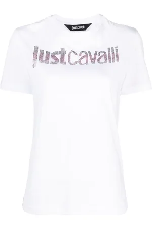 Roberto Cavalli Rhinestone-embellished cotton T-shirt