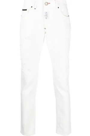 Philipp Plein Distressed straight-leg jeans