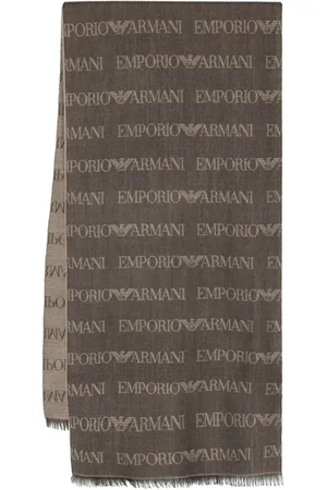 Emporio Armani Monogram-pattern knitted scarf