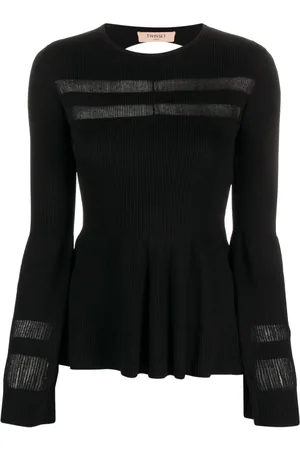 Twin-Set Semi-sheer panel knitted jumper
