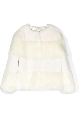 Twin-Set Striped faux-fur jacket