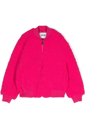 Msgm Faux-fur long-sleeve bomber jacket