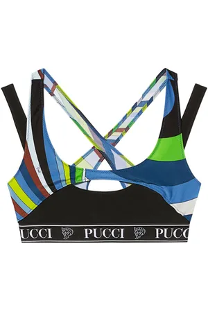 Puccini Iride-print cut-out crop top