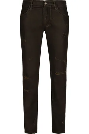 Dolce & Gabbana Ripped-detailing slim-fit jeans