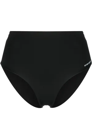 Sporty & Rich Logo-print high-waisted bikini bottoms