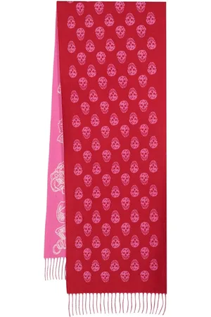 Alexander McQueen Skull intarsia-knit wool scarf