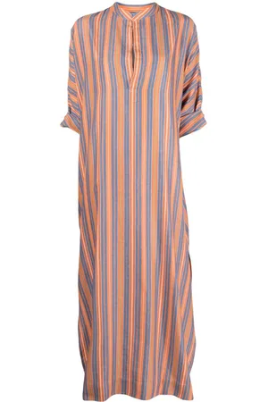 Paula Striped short-sleeve kaftan
