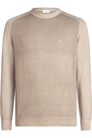 Etro Embroidered-logo ribbed-trim jumper