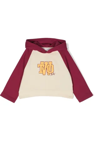 There Was One Kids Logo-print colour-block hoodie