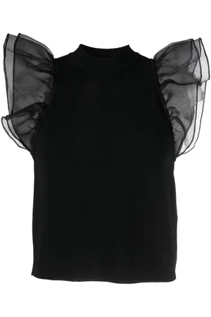 Karl Lagerfeld Puff-sleeve knitted top