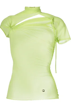 COPERNI Asymmetric draped mesh top